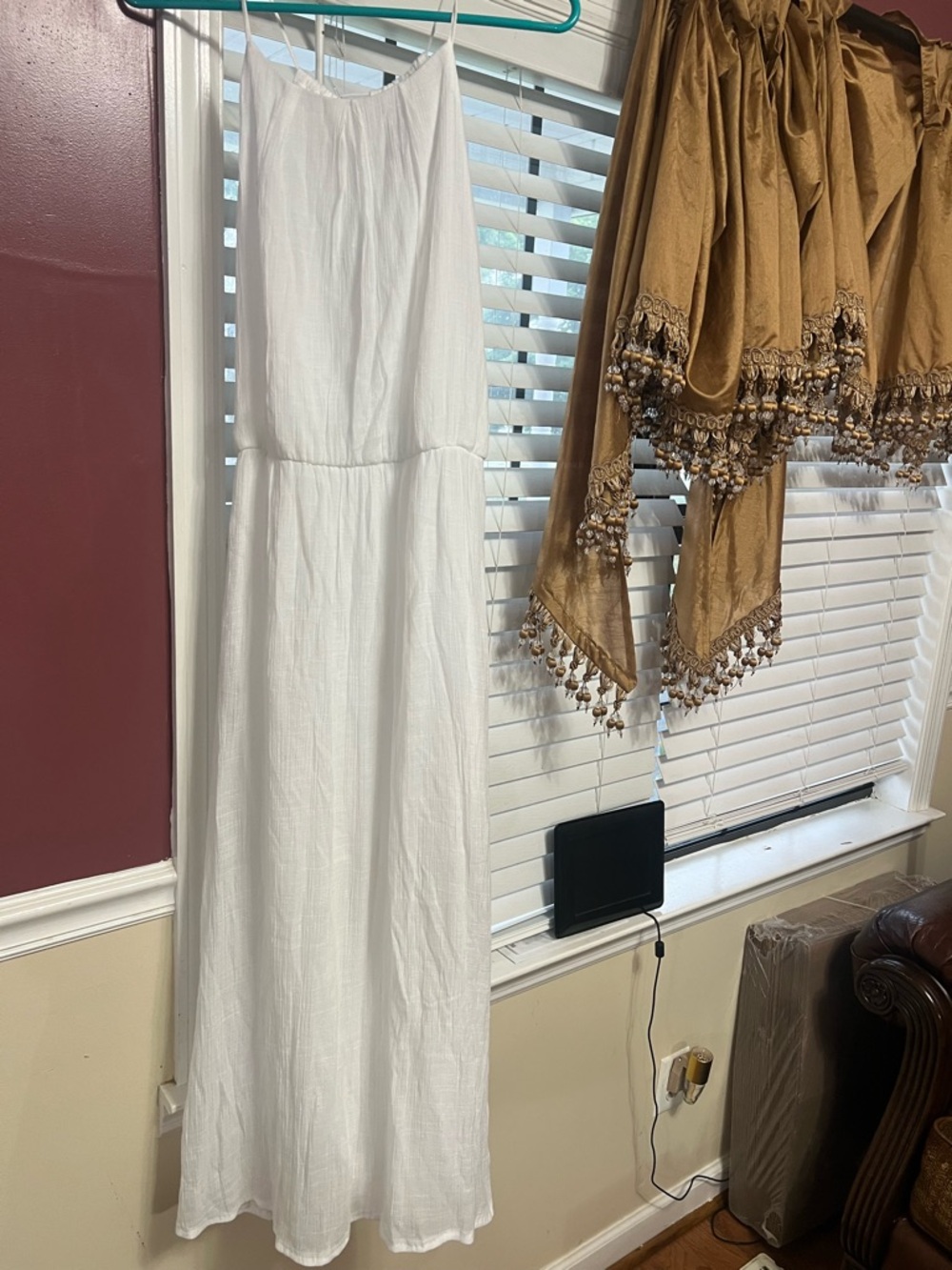 Lightweight White Gauze Drawstring Skirt - Picture 6 of 6